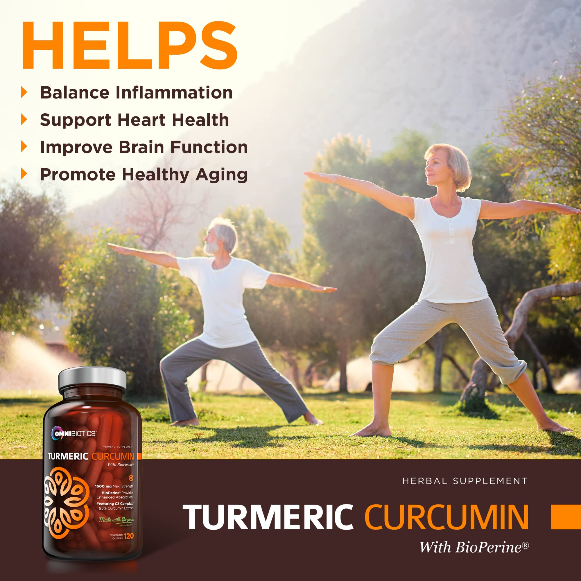 OmniBiotics polvo de cúrcuma orgánica para apreciar textura natural