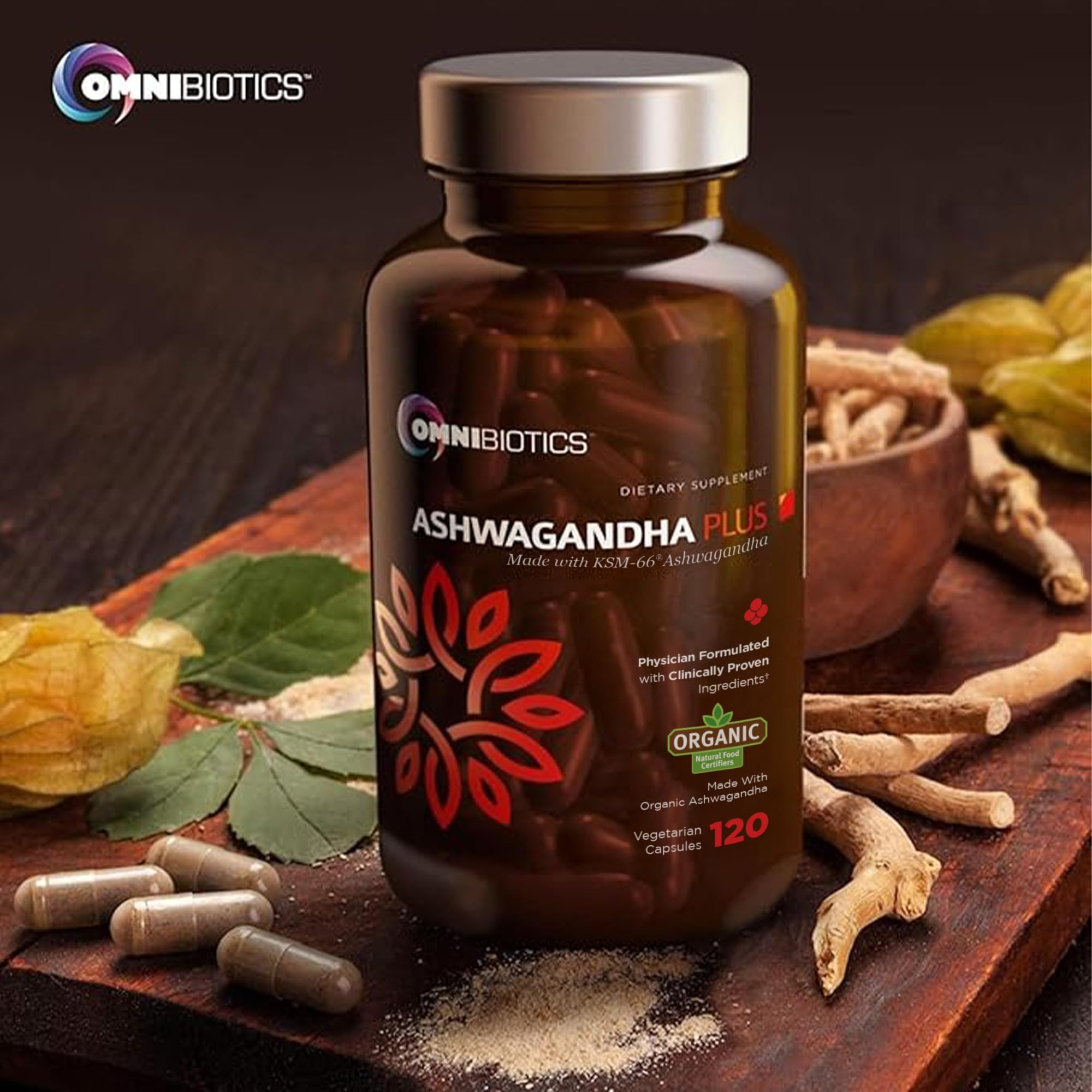 OmniBiotics primer plano del polvo de raíz orgánica mostrando textura pura