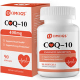 OMOGS frasco CoQ10 frontal mostrando presentación y beneficio de pureza