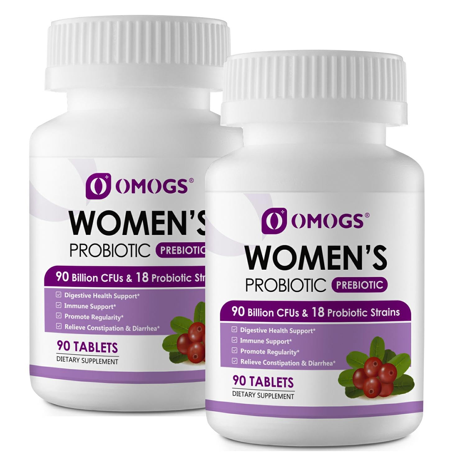 OMOGS envase frontal mostrando 180 tabletas y beneficios clave