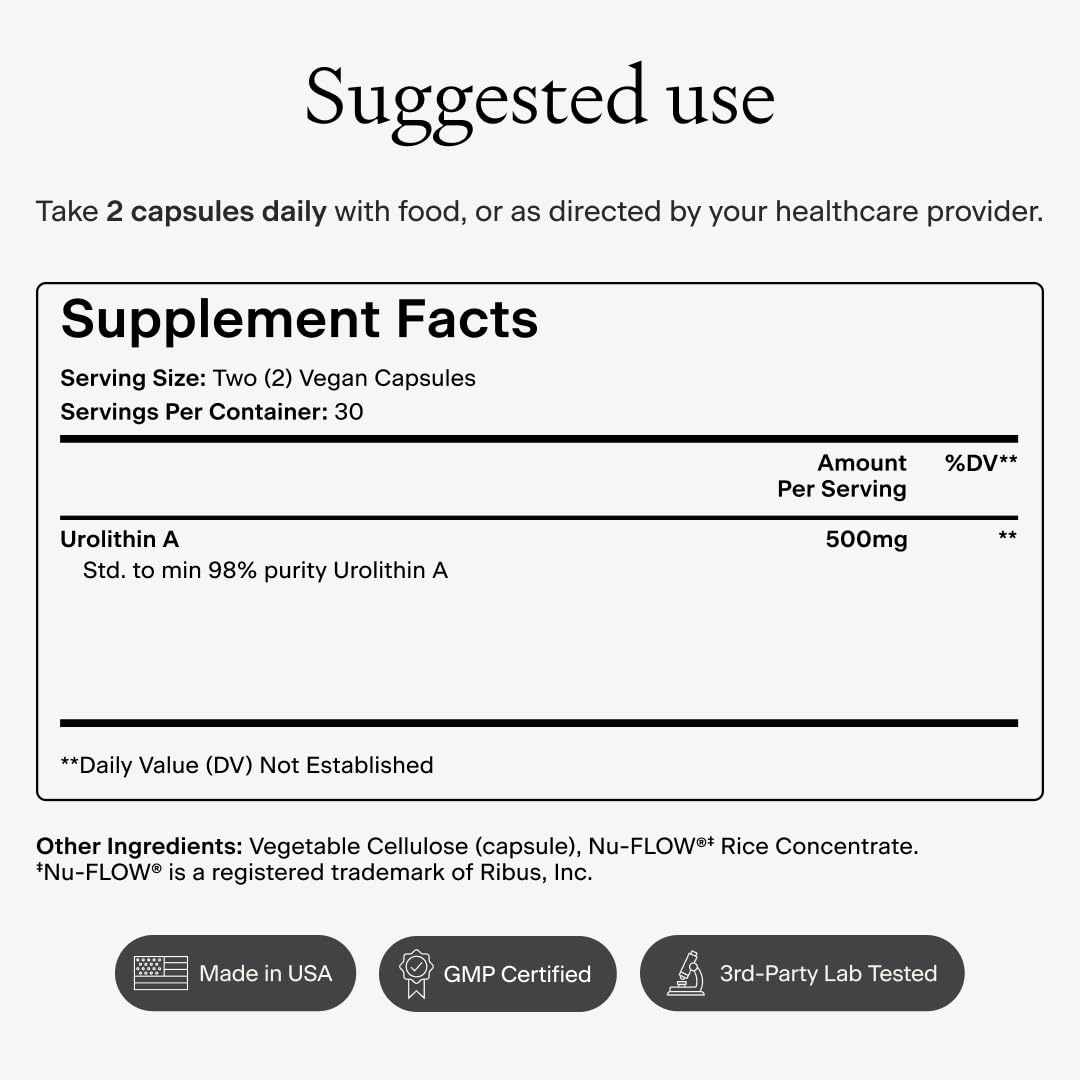 OMRE etiqueta con lista de ingredientes y garantía de calidad