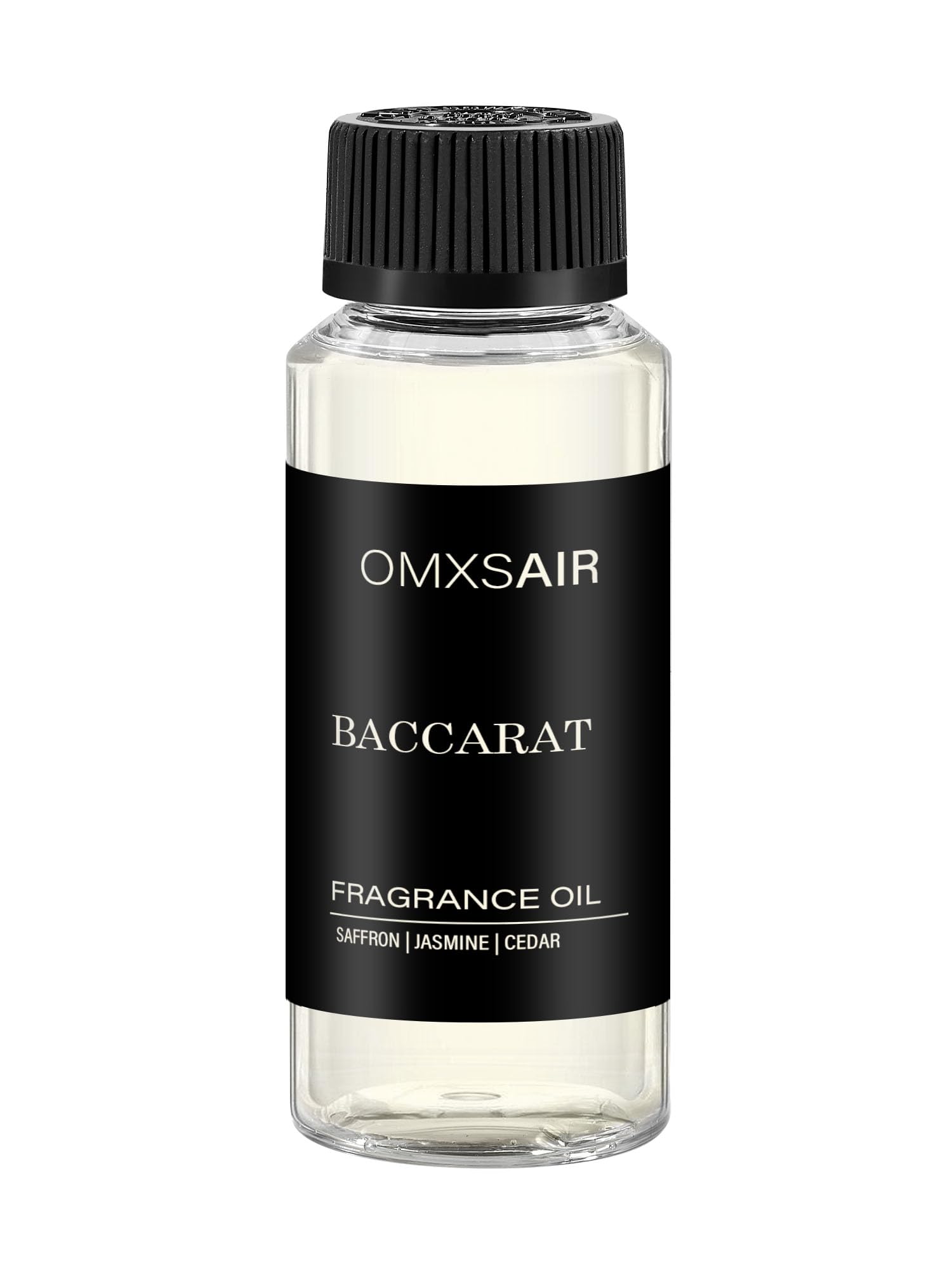 omxsair Baccarat frasco frontal mostrando diseño y lujo
