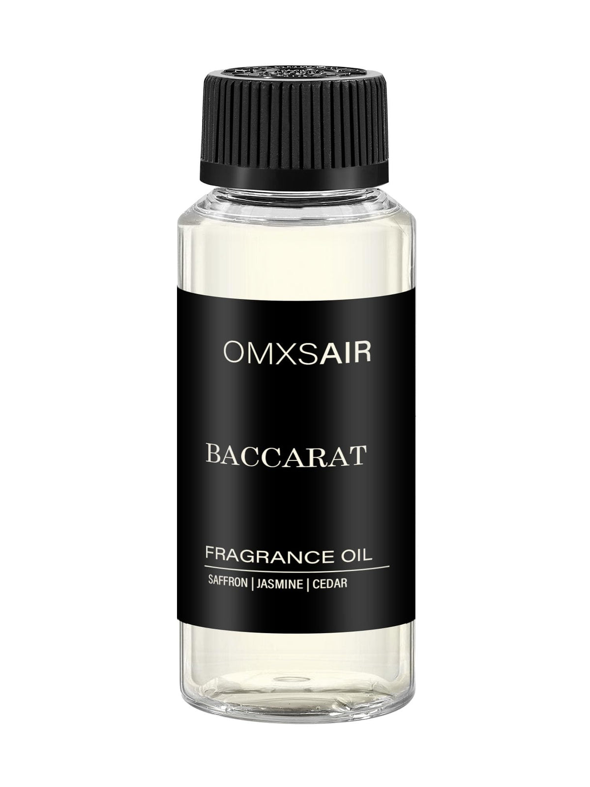 omxsair Baccarat frasco frontal mostrando diseño y lujo