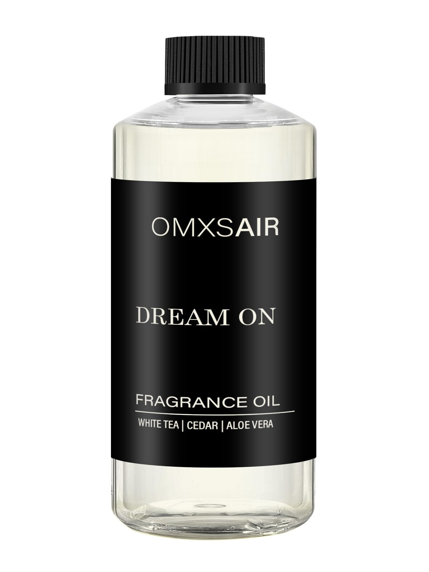 omxsair frasco frente mostrando diseño y capacidad 500 ml, transmite calidad