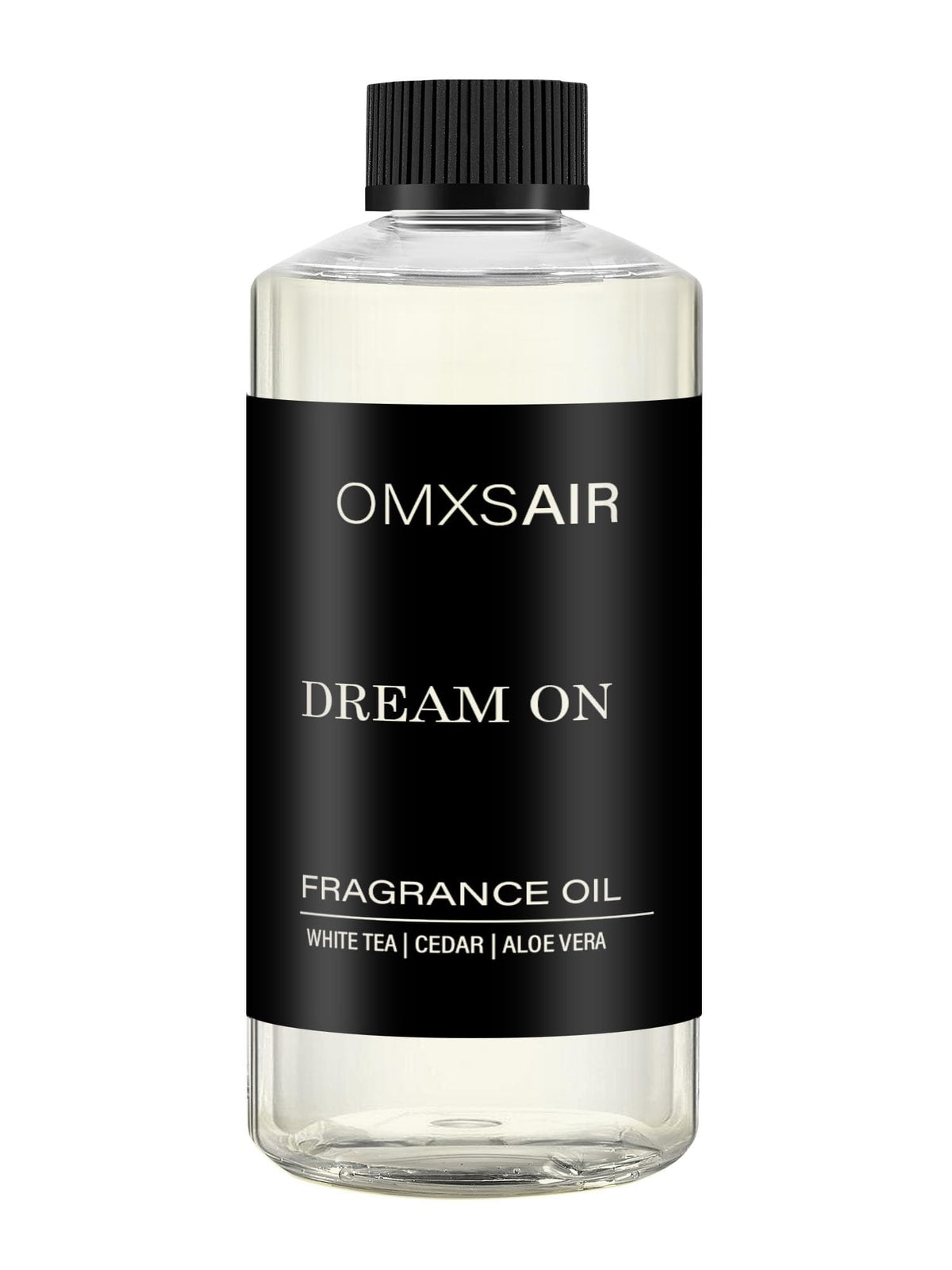 omxsair frasco frente mostrando diseño y capacidad 500 ml, transmite calidad
