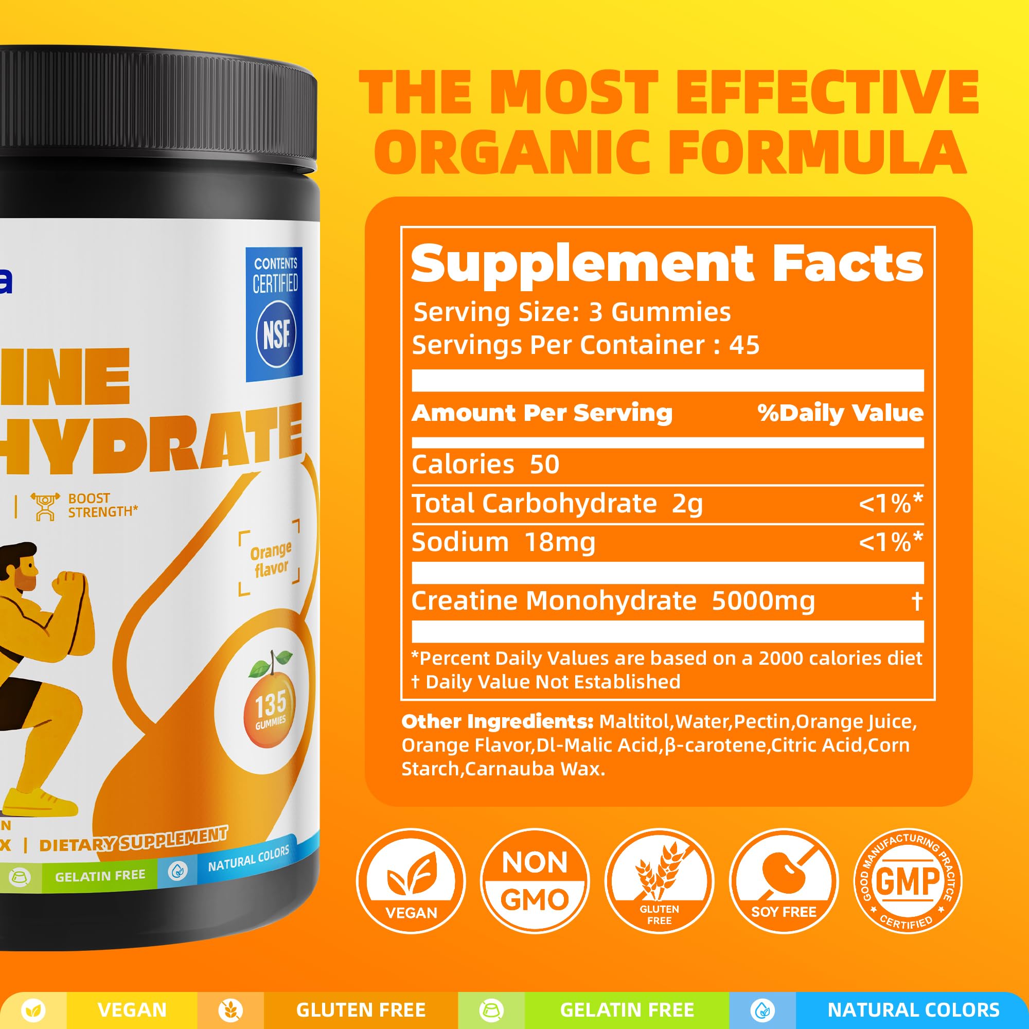 ON GREENVITA NUTRITION primer plano de textura de gomita, evidencia formulación estable
