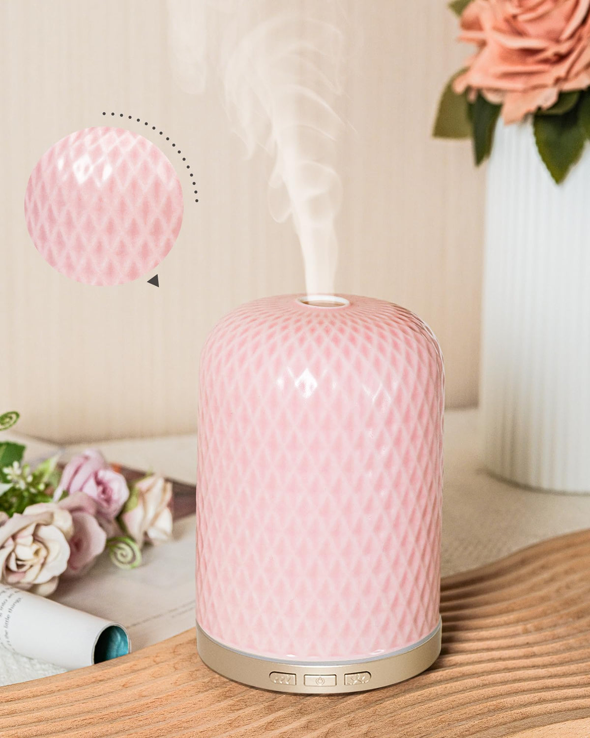 Onaboviva difusor cerámico frontal, diseño elegante que aromatiza espacios