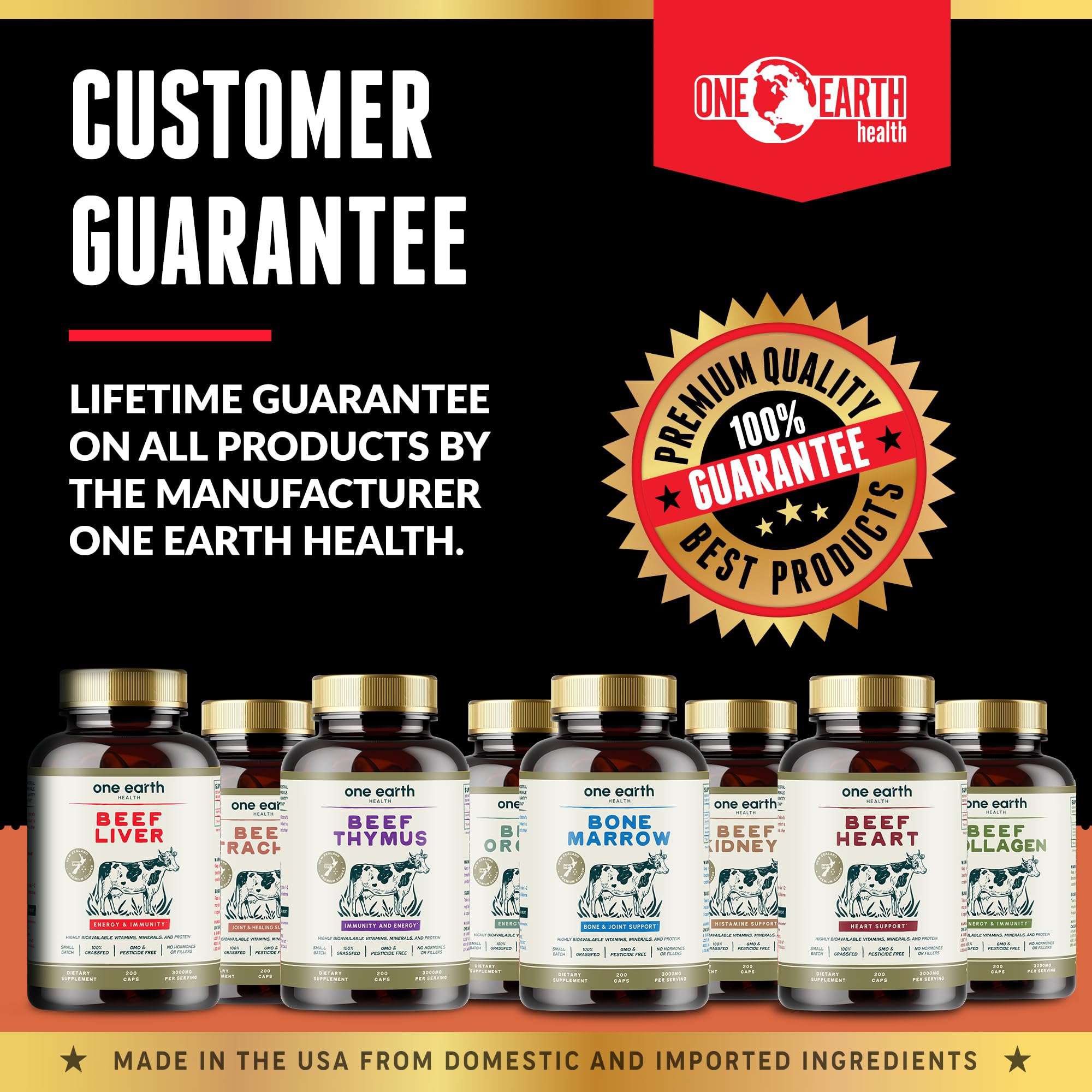 One Earth Health etiqueta nutricional y lista de órganos del complejo