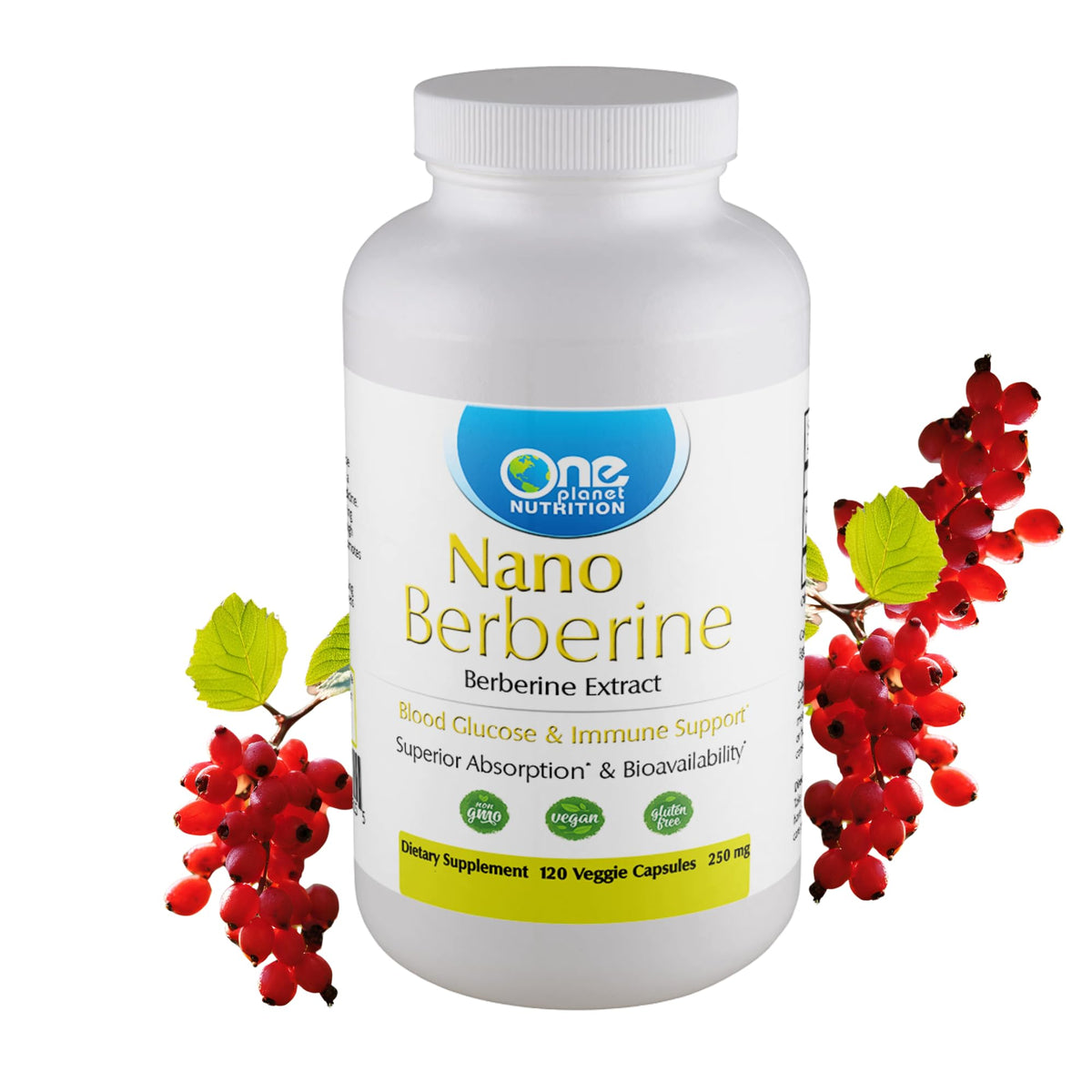 One Planet Nutrition frasco frontal mostrando etiqueta clara y beneficios