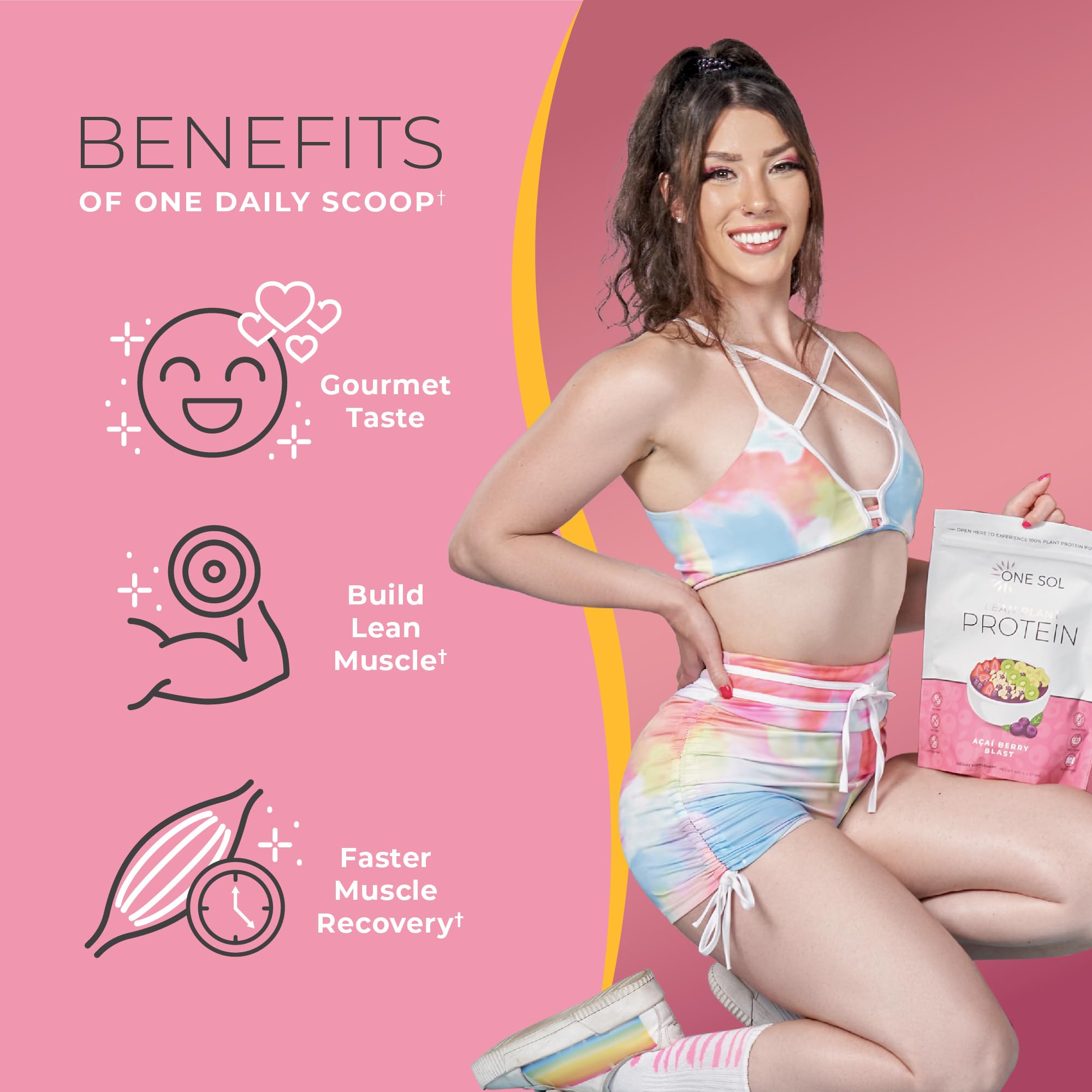 One Sol batido acai berry servido en vaso, recuperación rápida tras ejercicio
