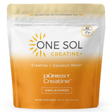 Envase One Sol Creatine for Women frente visible, muestra pureza y confianza
