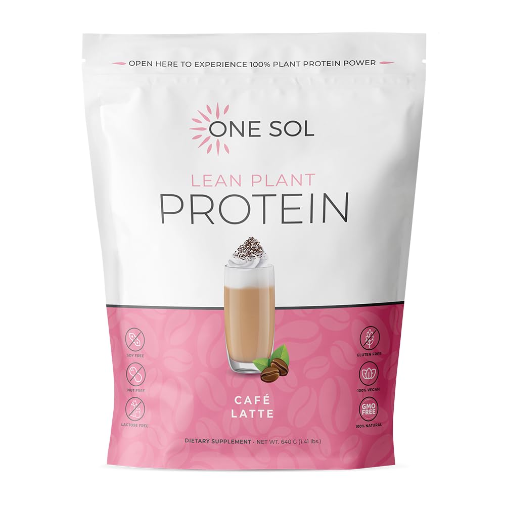 One Sol frasco frente sabor Latte mostrando etiqueta clara y beneficios