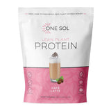 One Sol frasco frente sabor Latte mostrando etiqueta clara y beneficios