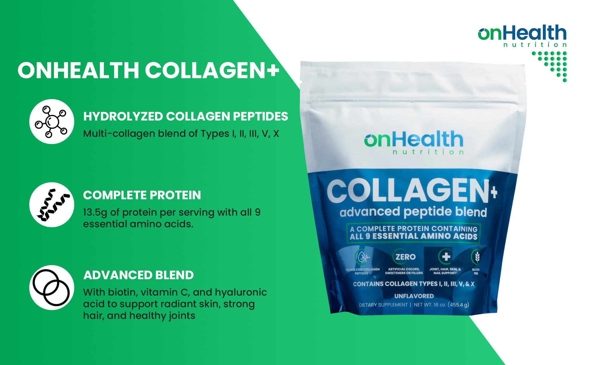 onHealth polvo mezclado en batido para aporte proteico diario