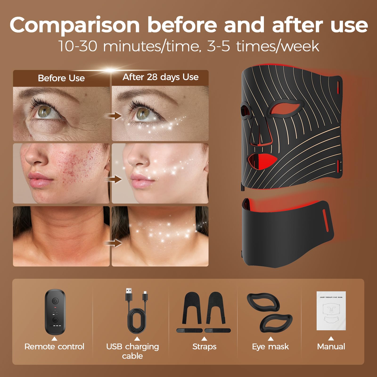 ONLUKY dispositivo para cuello separado, tratamiento combinado cuello y rostro