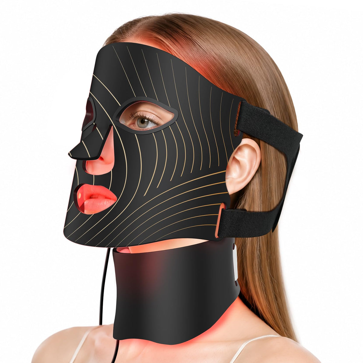 ONLUKY máscara frontal mostrando 103 leds y cobertura facial, mejora apariencia