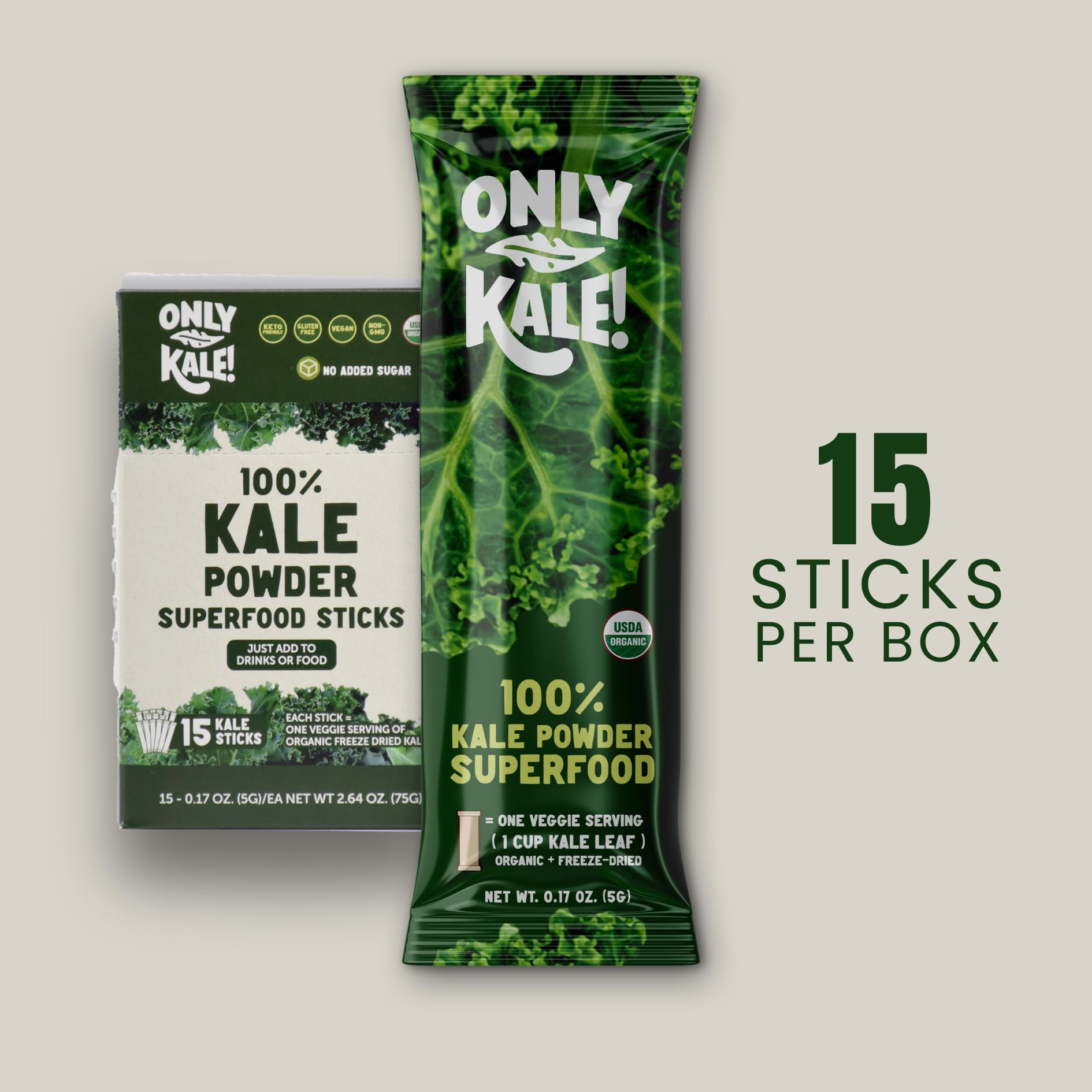 OnlyKale stick individual abierto listo para mezclar