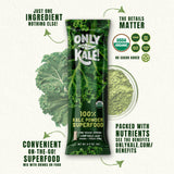 OnlyKale textura de polvo fino mostrando pureza y mezcla fácil