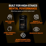 ONNIT Alpha BRAIN cápsulas en mano mostrando dosis práctica y portabilidad
