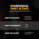 Comparación de tamaño del frasco ONNIT Alpha Brain junto a objetos cotidianos