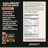 ONNIT Alpha BRAIN enfoque shot en mano listo para beber y transportar
