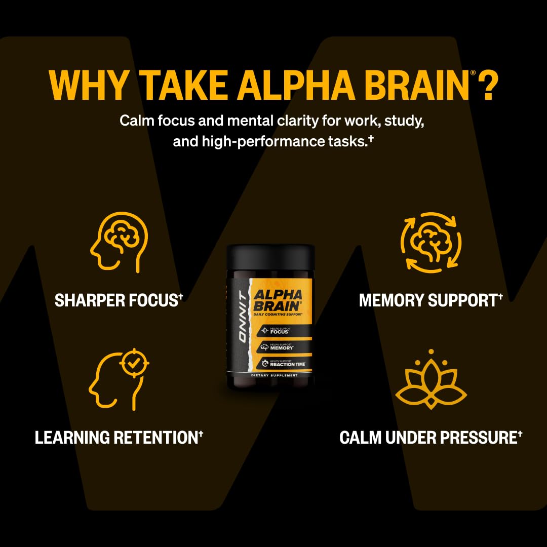 ONNIT Alpha Brain frasco abierto con cápsulas, sugiriendo suplementación diaria segura