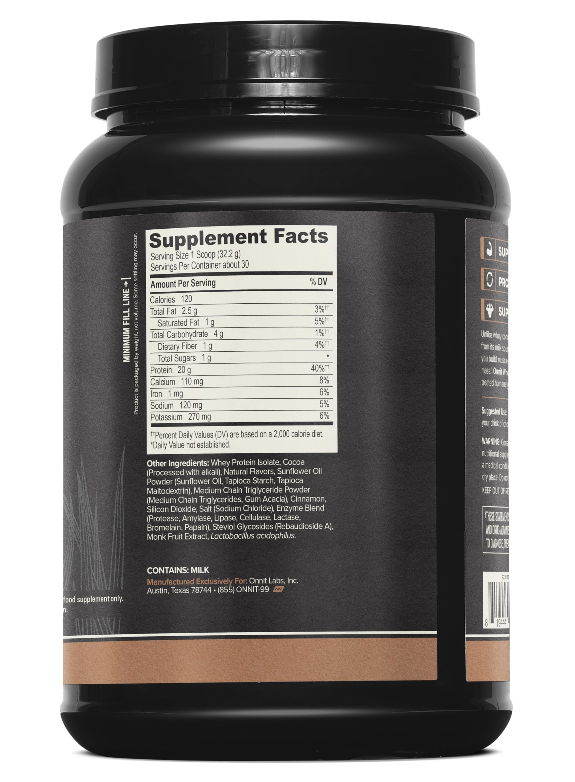 ONNIT batido de chocolate servido listo para recuperación posentreno