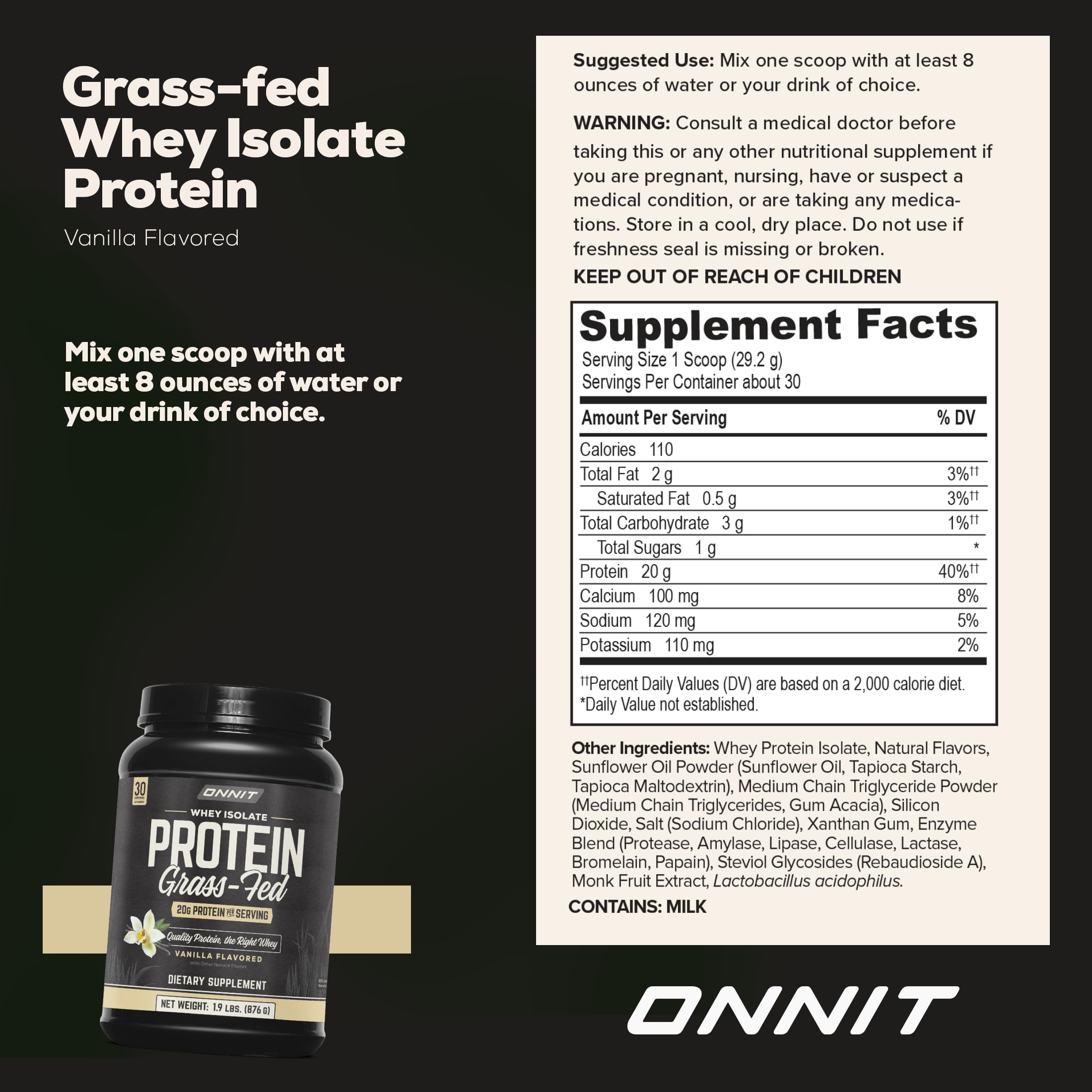 ONNIT comparación de tamaño del tarro en manos para escala práctica