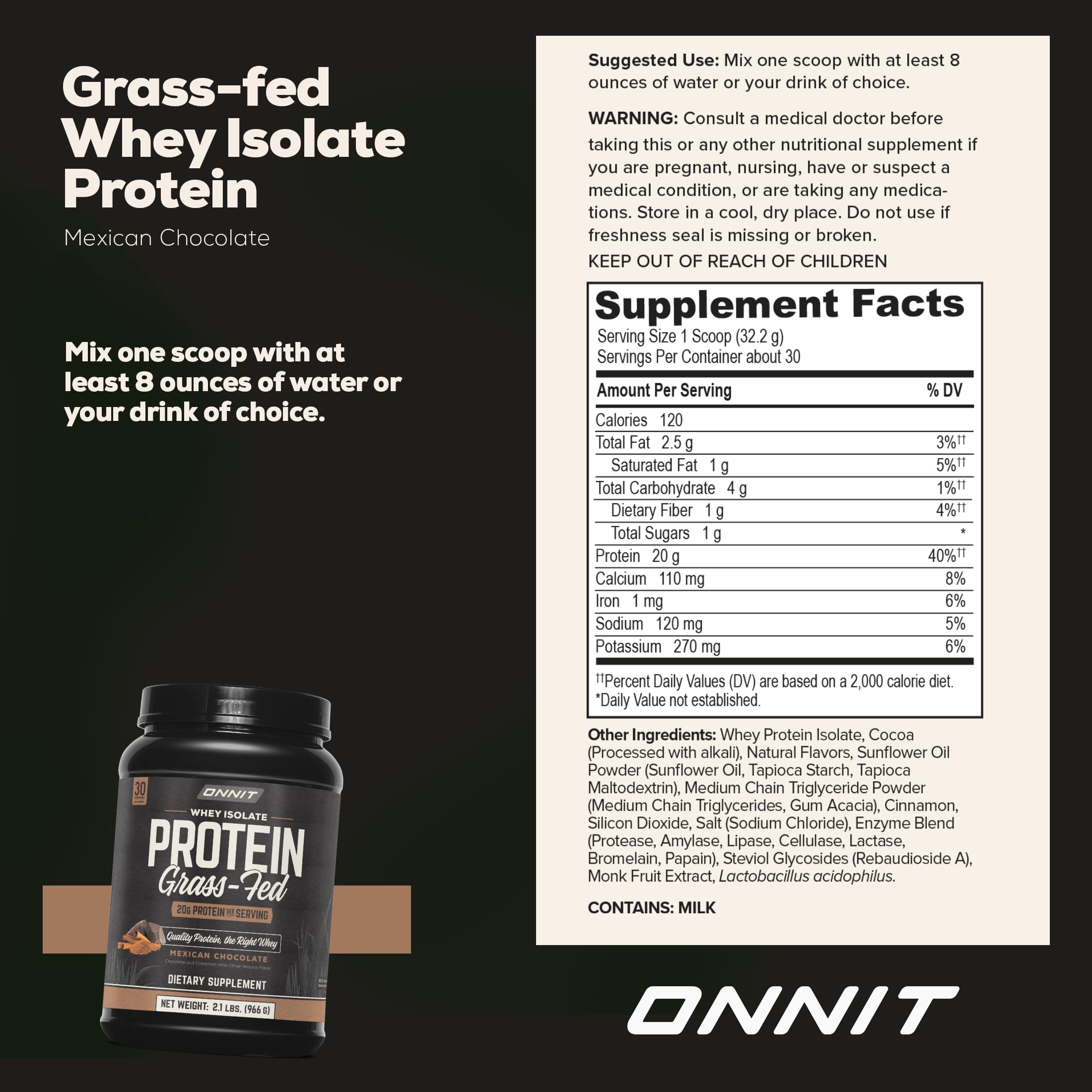 ONNIT cucharada y envase para comparar porción y tamaño real
