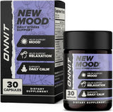 ONNIT frasco frontal mostrando etiqueta y balance de estrés