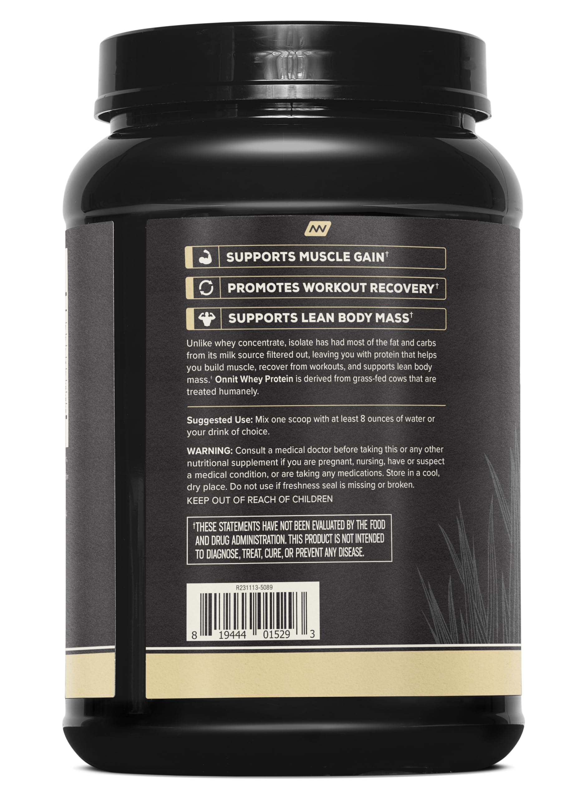 ONNIT vista de la textura del polvo fino y fácil de mezclar