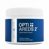 Opti + Life envase frontal mostrando 90 softgels y beneficio visual