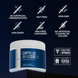 Opti + Life softgel en mano para comparar tamaño y facilidad