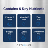 Opti + Life softgels junto a plato sugiriendo toma con comida