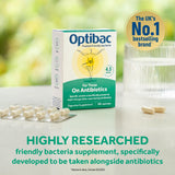 Optibac primer plano de una cápsula mostrando la textura y formulación segura