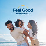Optibac cápsula junto a un vaso de agua mostrando uso diario sencillo