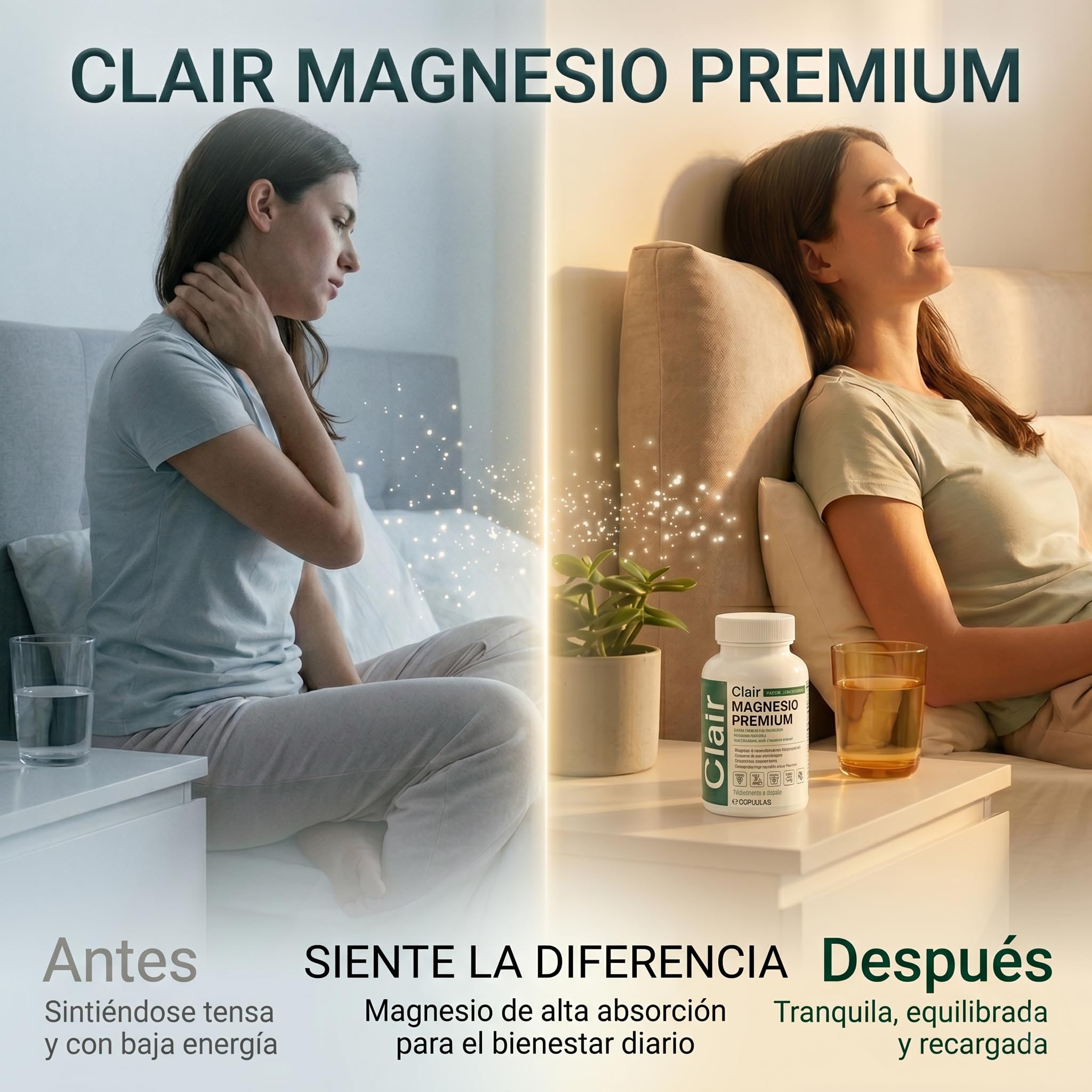 Optifusion junto a mesita de noche para indicar uso nocturno y relajación