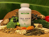 Optimal Health Knowledge CELL STOP comparación de tamaño de botellas y cápsulas