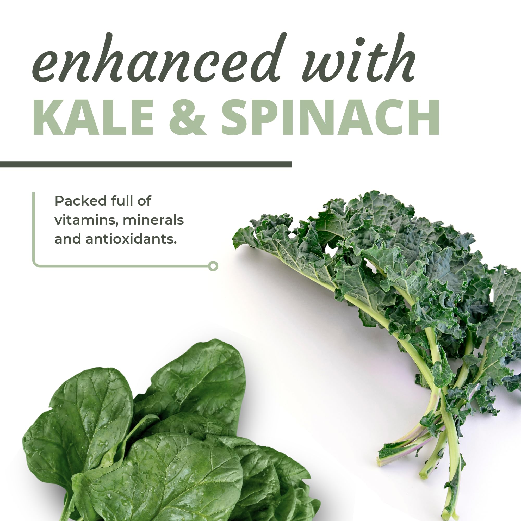 Optimal Health Systems frasco en cocina con alimentos integrales sugiere uso diario