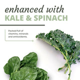 Optimal Health Systems frasco en cocina con alimentos integrales sugiere uso diario