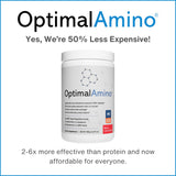 Etiqueta nutricional de OptimalAmino destacando perfil completo de aminoácidos