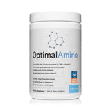 OptimalAmino envase frontal mostrando certificación NSF y beneficio de pureza