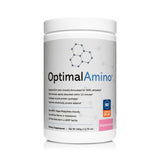 OptimalAmino frente del envase mostrando etiqueta y sabor Watermelon Flavor, beneficio claridad de ingredientes