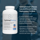 OptimalAmino tableta en mano mostrando tamaño práctico para llevar