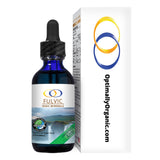 Optimally Organic botella azul cobalto que protege la potencia