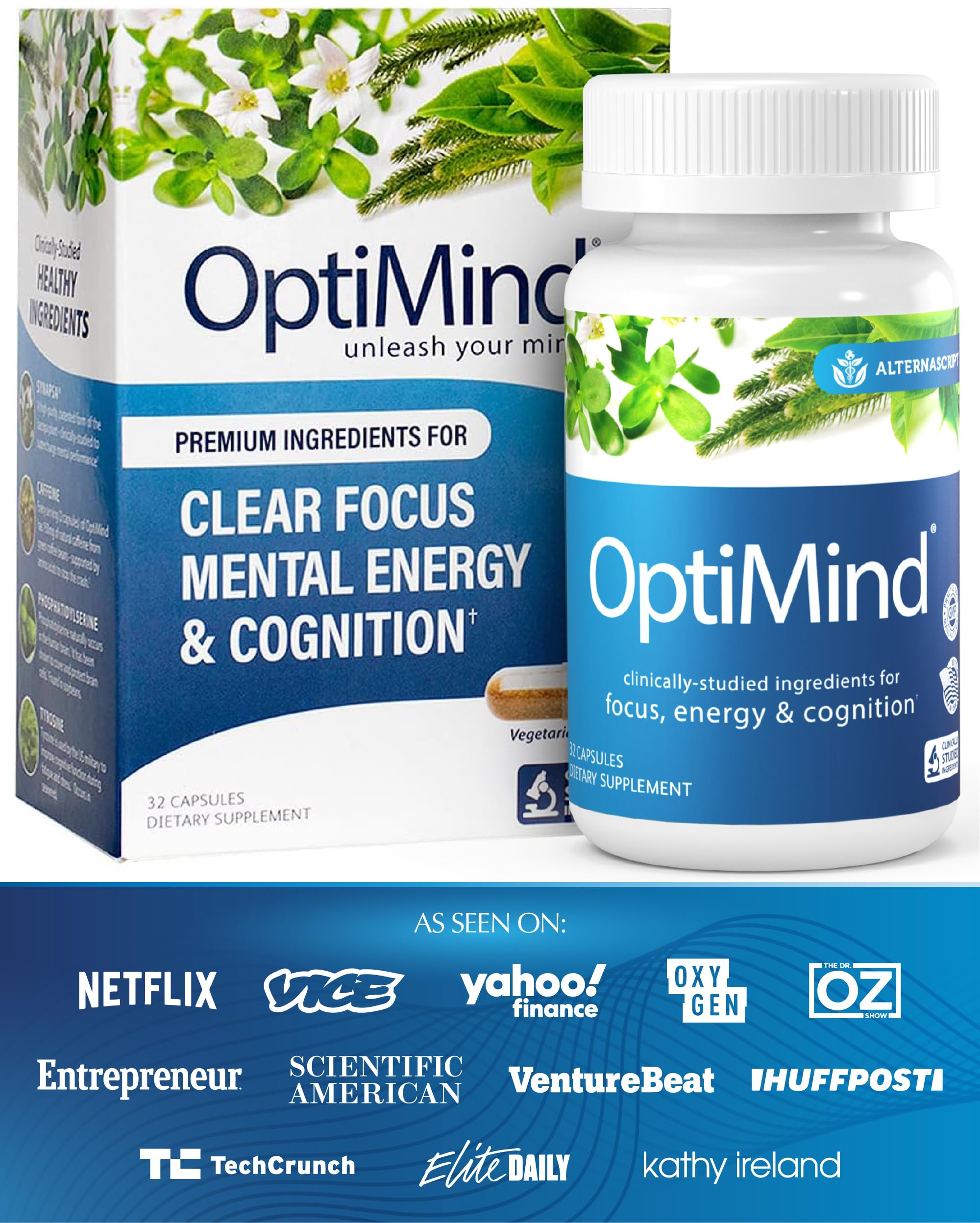 optimind caja y botella indicando ingesta diaria recomendada