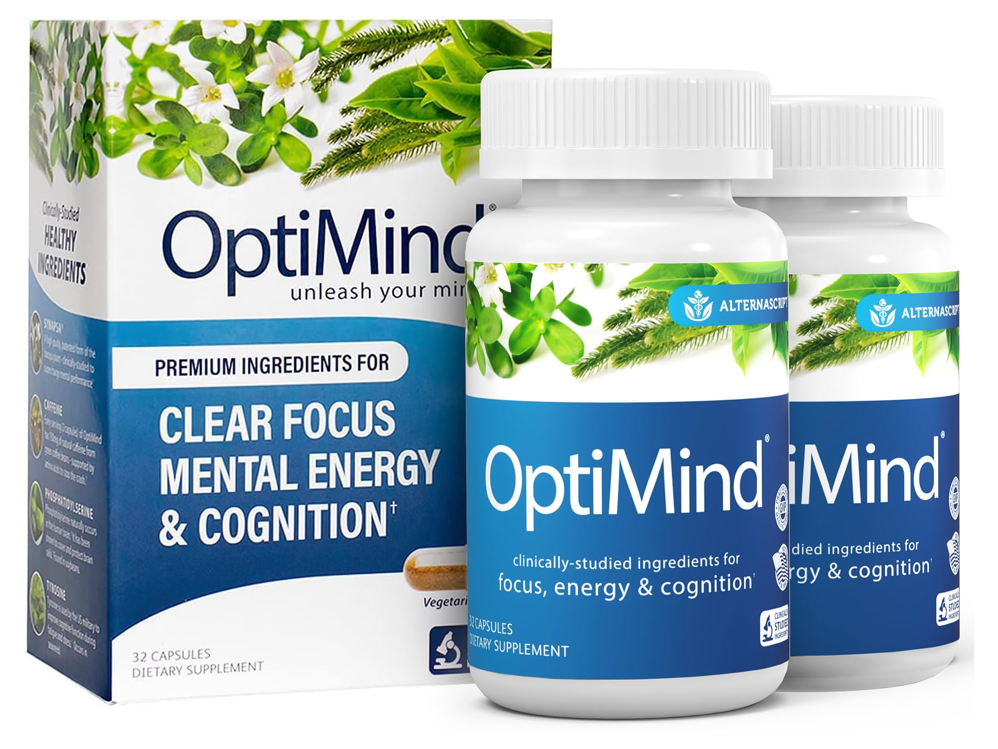 Optimind frente del envase mostrando diseño y beneficio enfoque prolongado