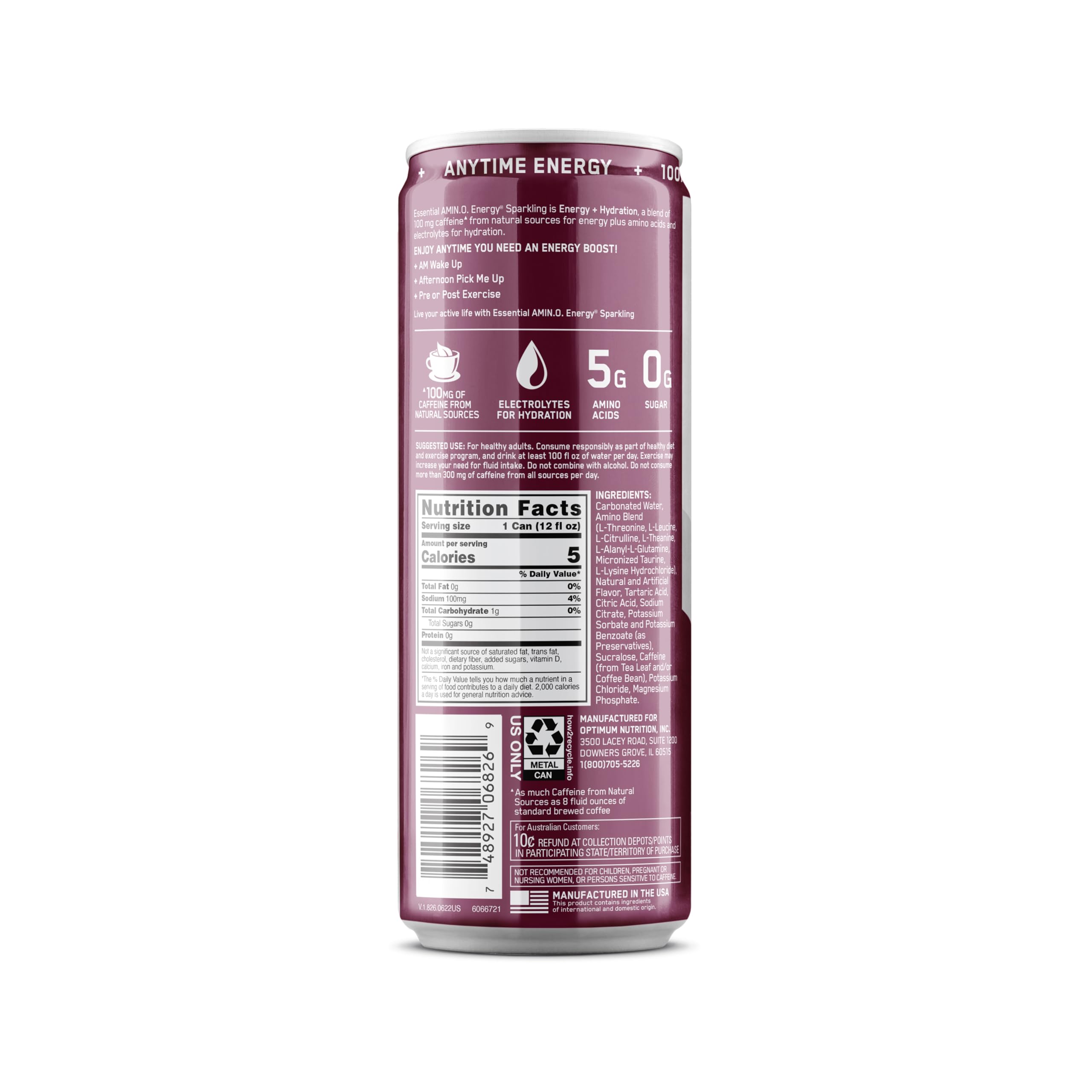 Optimum Nutrition packs y latas en empaque para llevar múltiples porciones