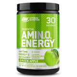 Optimum Nutrition bote frontal mostrando sabor manzana verde y beneficios