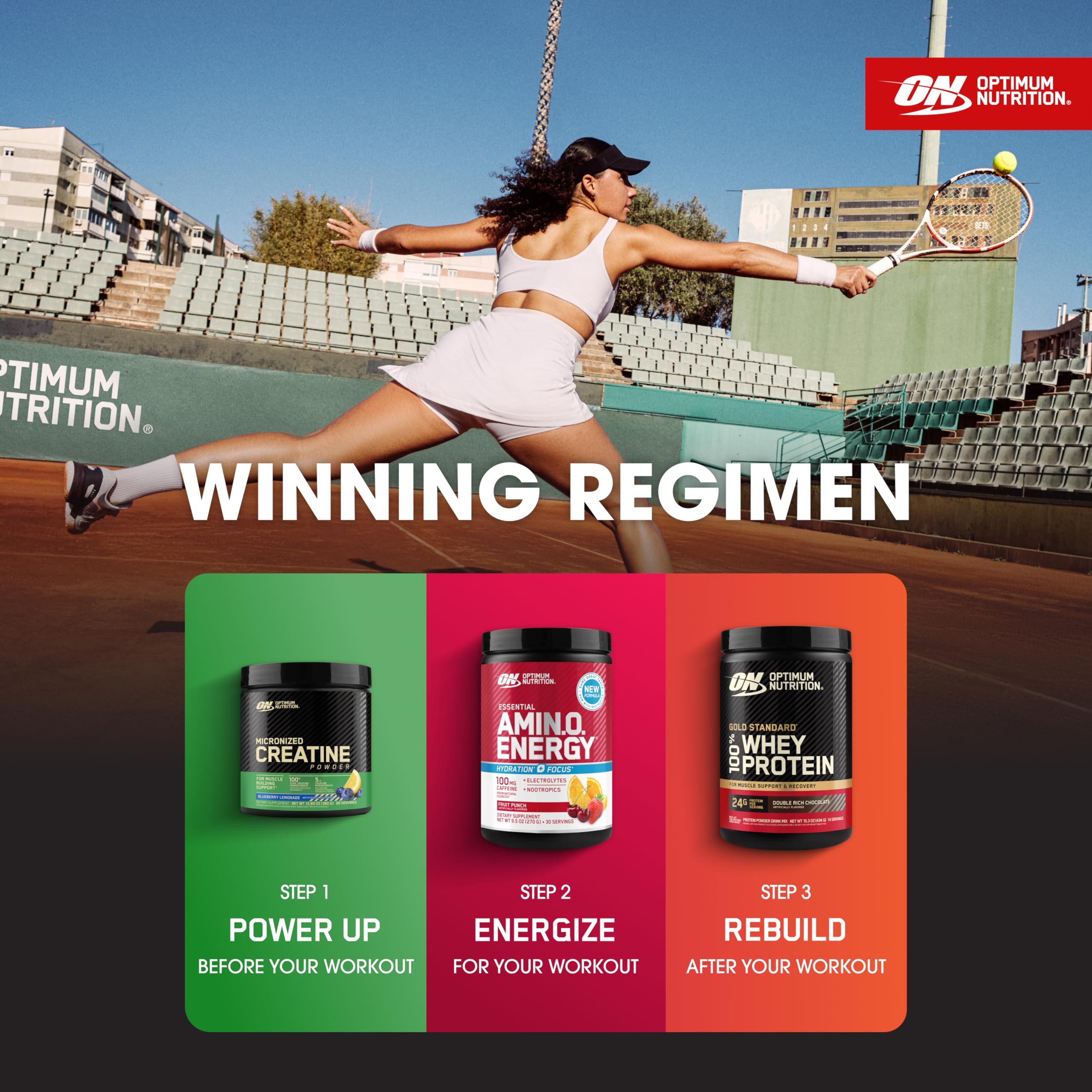 Etiqueta de ingredientes Optimum Nutrition resaltando electrolitos y l-teanina